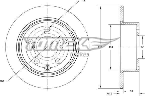 TOMEX brakes TX 74-15 - Bremžu diski autodraugiem.lv