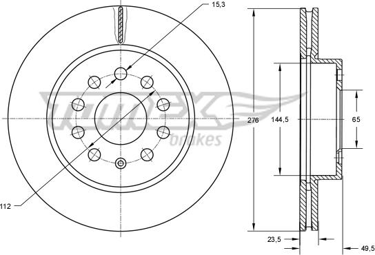 TOMEX brakes TX 74-10 - Bremžu diski autodraugiem.lv