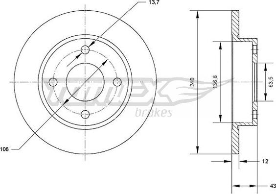 TOMEX brakes TX 70-99 - Bremžu diski autodraugiem.lv