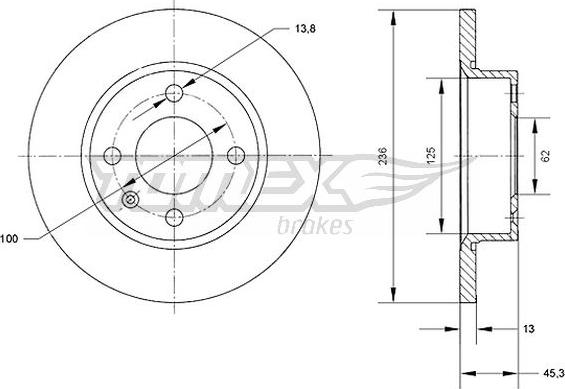 TOMEX brakes TX 70-41 - Bremžu diski autodraugiem.lv