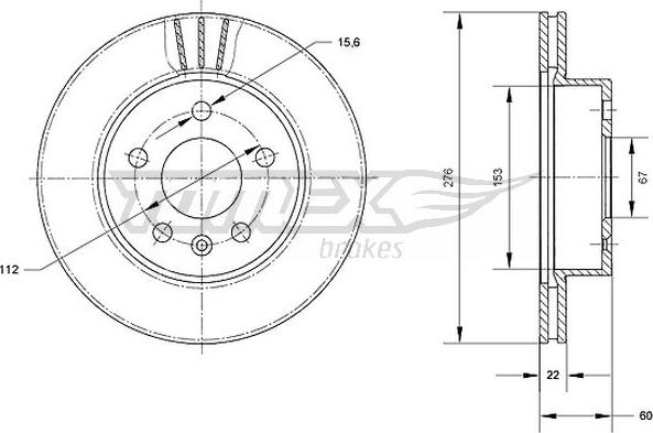 TOMEX brakes TX 70-52 - Bremžu diski autodraugiem.lv