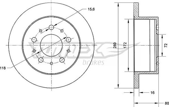 TOMEX brakes TX 70-61 - Bremžu diski autodraugiem.lv