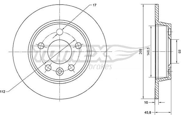 TOMEX brakes TX 70-16 - Bremžu diski autodraugiem.lv