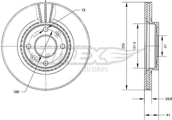 TOMEX brakes TX 70-10 - Bremžu diski autodraugiem.lv