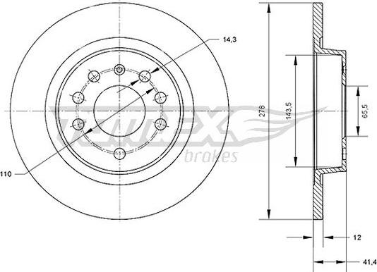 TOMEX brakes TX 70-81 - Bremžu diski autodraugiem.lv