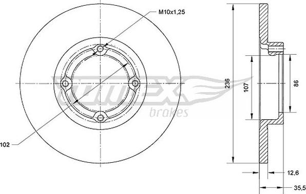 TOMEX brakes TX 70-33 - Bremžu diski autodraugiem.lv