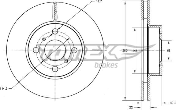 TOMEX brakes TX 70-72 - Bremžu diski autodraugiem.lv