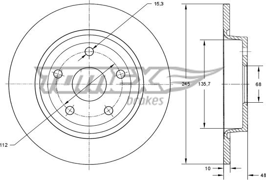 TOMEX brakes TX 71-93 - Bremžu diski autodraugiem.lv