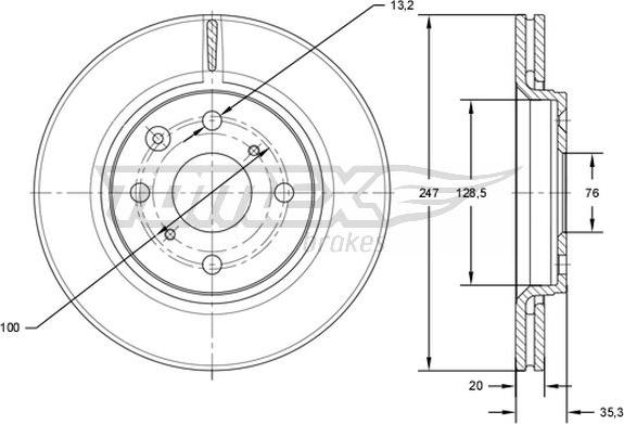 TOMEX brakes TX 71-55 - Bremžu diski autodraugiem.lv