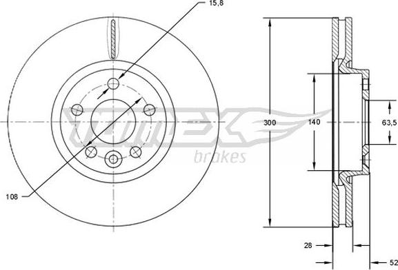 TOMEX brakes TX 71-56 - Bremžu diski autodraugiem.lv