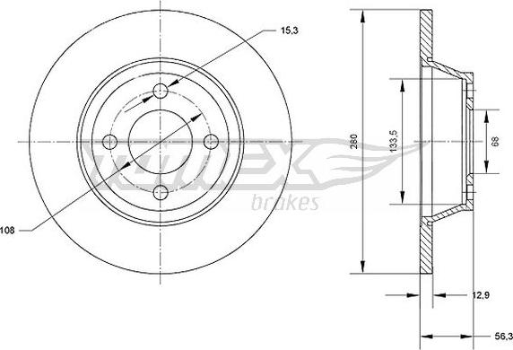 TOMEX brakes TX 71-03 - Bremžu diski autodraugiem.lv