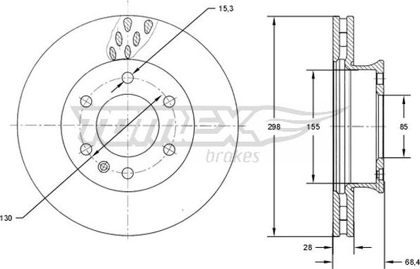 TOMEX brakes TX 71-19 - Bremžu diski autodraugiem.lv