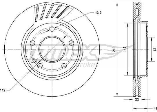 TOMEX brakes TX 71-13 - Bremžu diski autodraugiem.lv