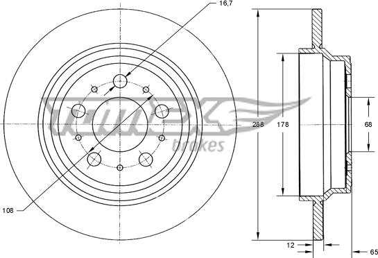 TOMEX brakes TX 71-17 - Bremžu diski autodraugiem.lv