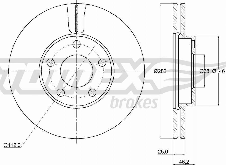 TOMEX brakes TX 71-26 - Bremžu diski autodraugiem.lv