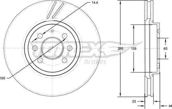 TOMEX brakes TX 71-20 - Bremžu diski autodraugiem.lv