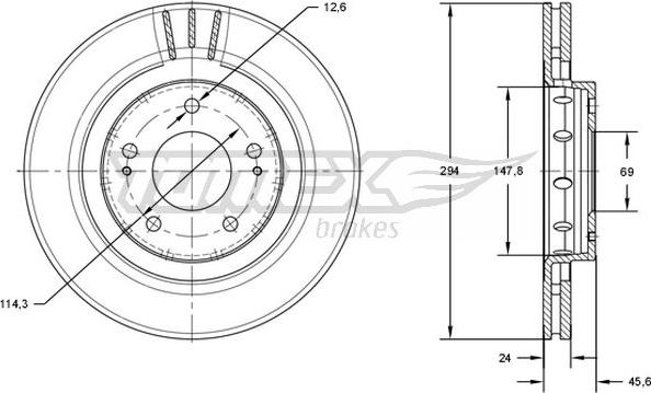 TOMEX brakes TX 71-74 - Bremžu diski autodraugiem.lv