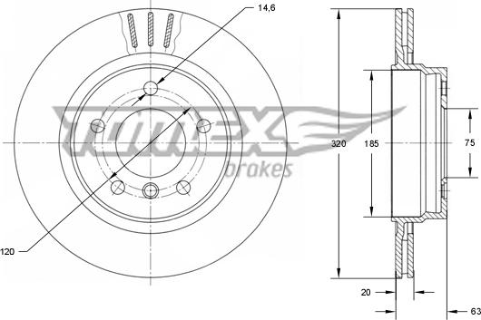 TOMEX brakes TX 73-96 - Bremžu diski autodraugiem.lv