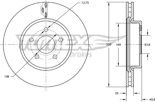 TOMEX brakes TX 73-91 - Bremžu diski autodraugiem.lv