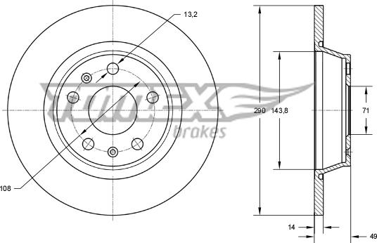 TOMEX brakes TX 73-48 - Bremžu diski autodraugiem.lv