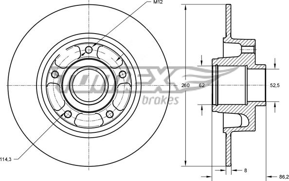 TOMEX brakes TX 73-551 - Bremžu diski autodraugiem.lv