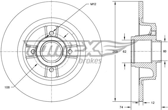 TOMEX brakes TX 73-581 - Bremžu diski autodraugiem.lv