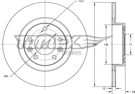 TOMEX brakes TX 73-68 - Bremžu diski autodraugiem.lv