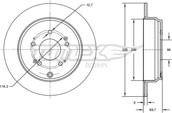 TOMEX brakes TX 73-04 - Bremžu diski autodraugiem.lv