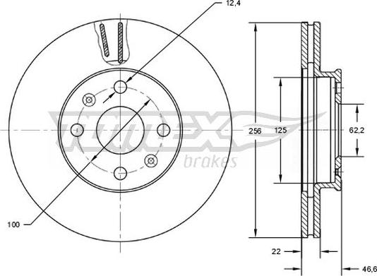 TOMEX brakes TX 73-03 - Bremžu diski autodraugiem.lv