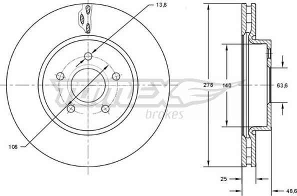 TOMEX brakes TX 73-02 - Bremžu diski autodraugiem.lv