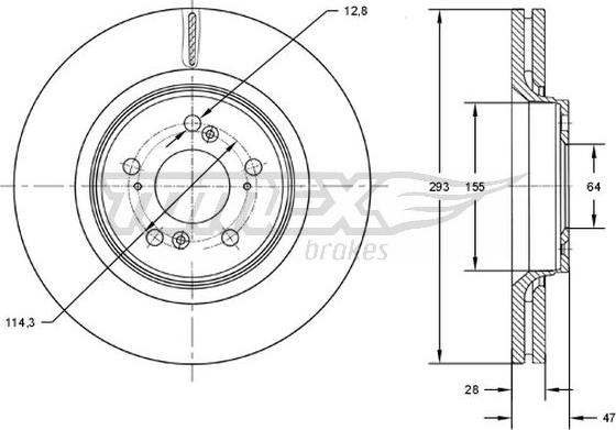 TOMEX brakes TX 73-07 - Bremžu diski autodraugiem.lv