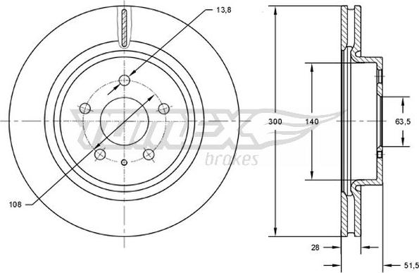 TOMEX brakes TX 73-14 - Bremžu diski autodraugiem.lv