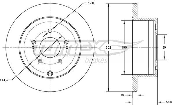 TOMEX brakes TX 73-16 - Bremžu diski autodraugiem.lv