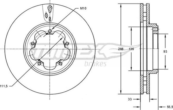 TOMEX brakes TX 73-11 - Bremžu diski autodraugiem.lv