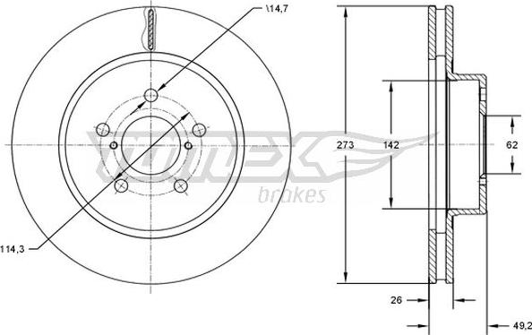 TOMEX brakes TX 73-12 - Bremžu diski autodraugiem.lv