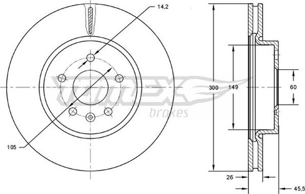 TOMEX brakes TX 73-17 - Bremžu diski autodraugiem.lv