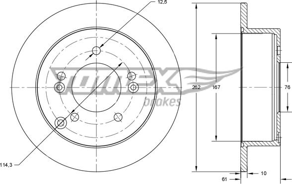 TOMEX brakes TX 73-36 - Bremžu diski autodraugiem.lv