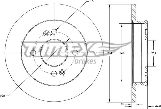 TOMEX brakes TX 73-38 - Bremžu diski autodraugiem.lv