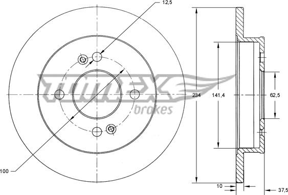 TOMEX brakes TX 73-37 - Bremžu diski autodraugiem.lv