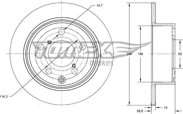 TOMEX brakes TX 73-24 - Bremžu diski autodraugiem.lv