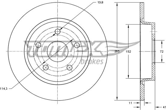 TOMEX brakes TX 73-20 - Bremžu diski autodraugiem.lv