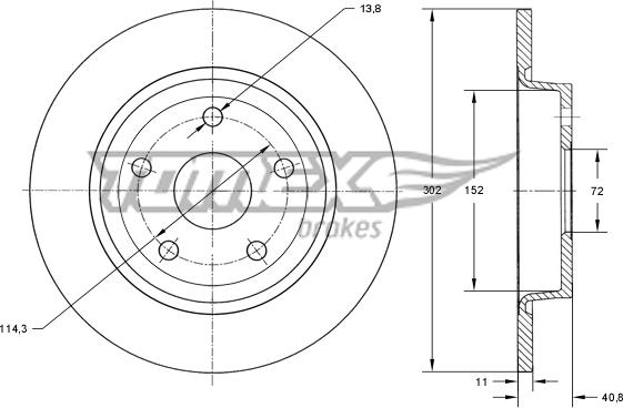 TOMEX brakes TX 73-21 - Bremžu diski autodraugiem.lv