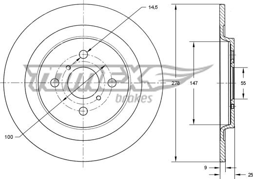 TOMEX brakes TX 73-27 - Bremžu diski autodraugiem.lv