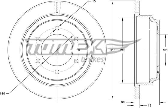 TOMEX brakes TX 73-70 - Bremžu diski autodraugiem.lv