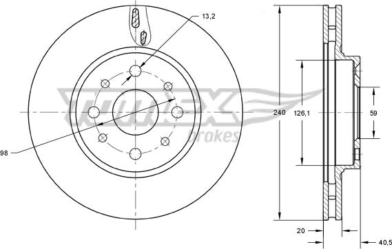 TOMEX brakes TX 73-73 - Bremžu diski autodraugiem.lv