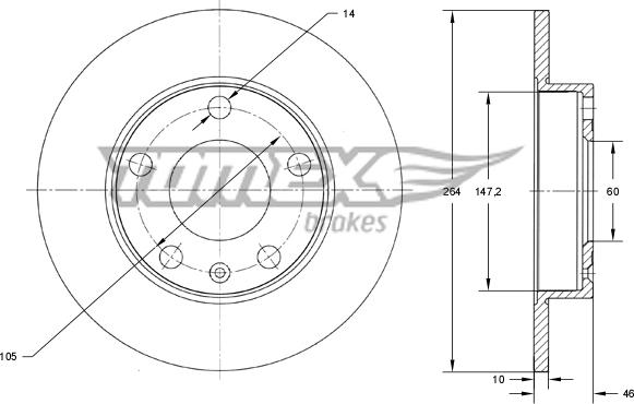 TOMEX brakes TX 73-72 - Bremžu diski autodraugiem.lv