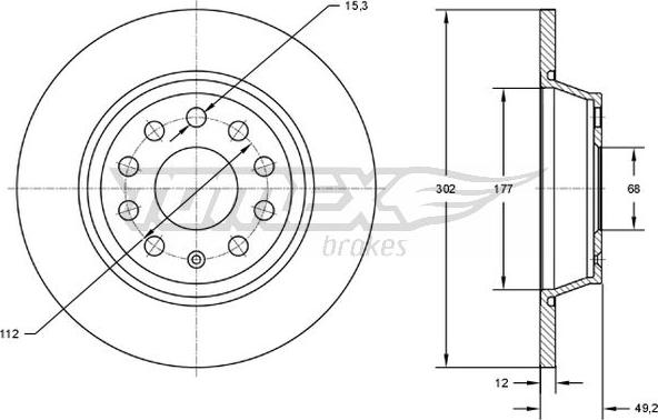 TOMEX brakes TX 72-92 - Bremžu diski autodraugiem.lv