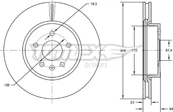 TOMEX brakes TX 72-97 - Bremžu diski autodraugiem.lv