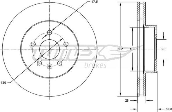 TOMEX brakes TX 72-46 - Bremžu diski autodraugiem.lv