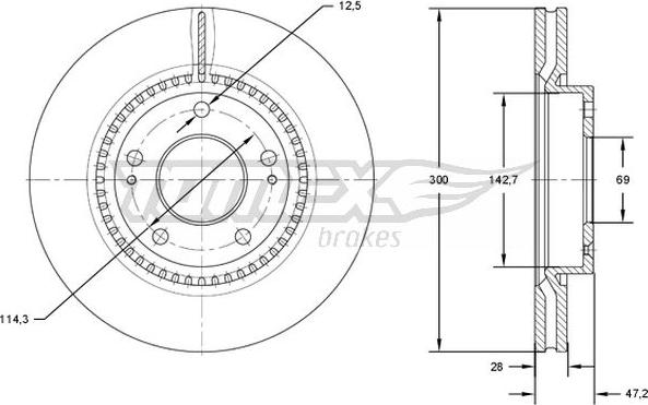 TOMEX brakes TX 72-47 - Bremžu diski autodraugiem.lv